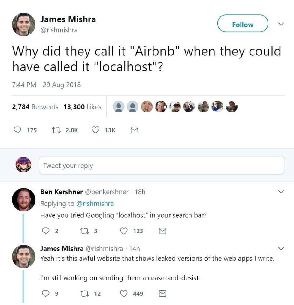 There is no place in the world like localhost - meme