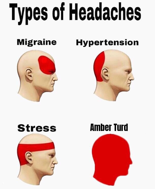 Amber Heard Migraine - meme