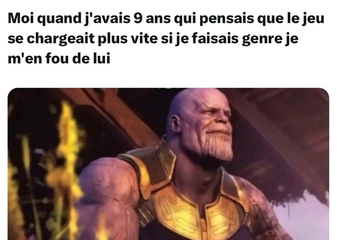 moi à 9 ans en mode je regarde pas l'écran pour que le jeu charge plus vite - meme