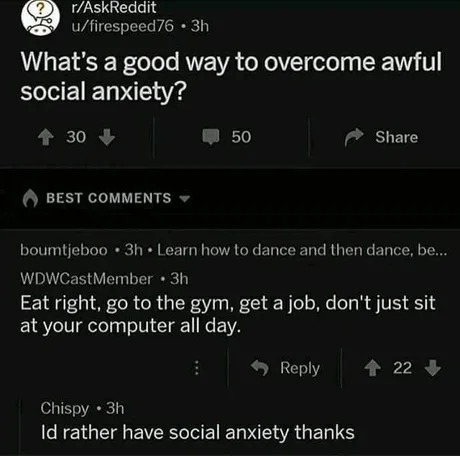 Social anxiety meme