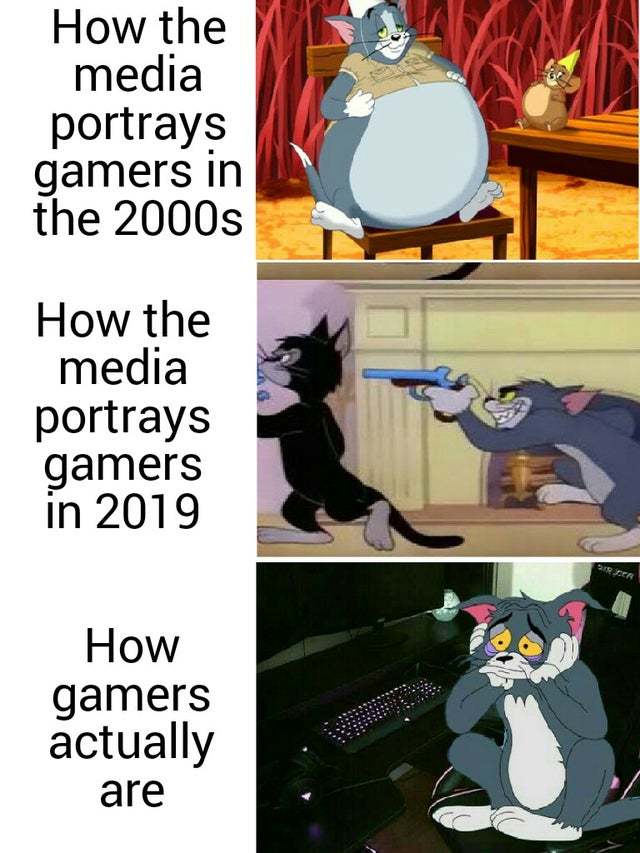 How the media portrays gamers - meme