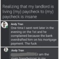 Landlord living paycheck to paycheck