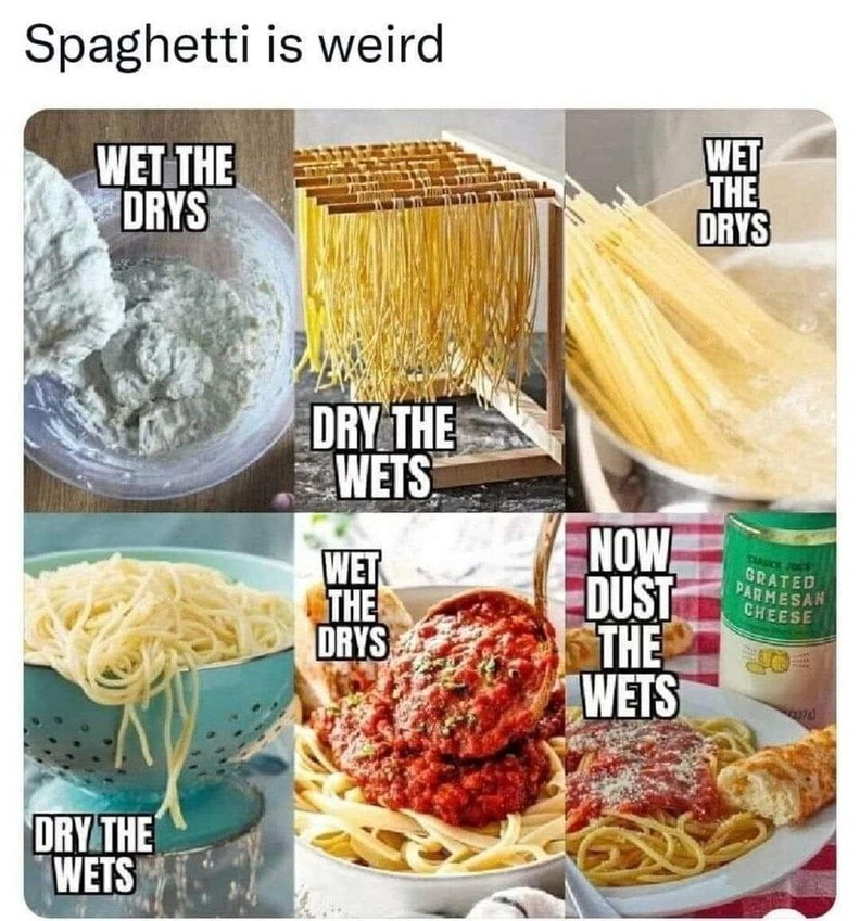 Spaghetti is weird - meme