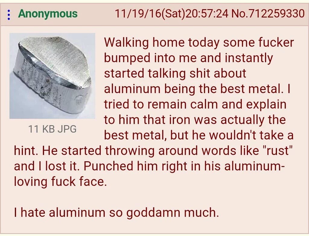 Fking aluminumites... - meme