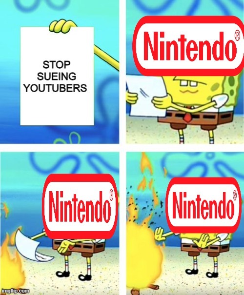 Nintendo burns paper - meme