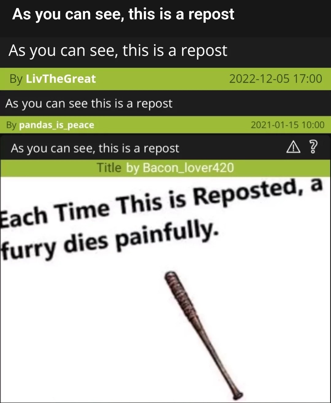 As you can see this is a repost - meme
