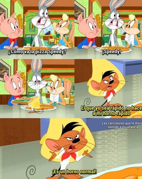 Speedy Gonzalez haciendo pizza - meme