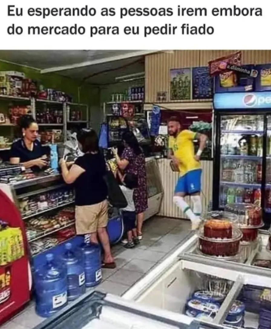 Pedindo fiado - meme