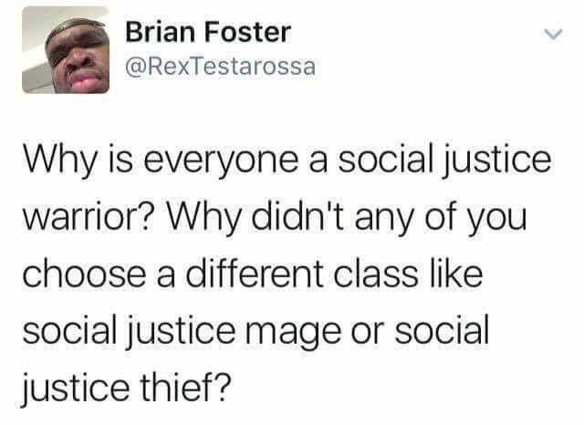 I want to be a chaotic evil social justice fighter/thief. - meme