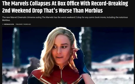 The Marvels collapses with record breaking 2nd weekend drop - meme