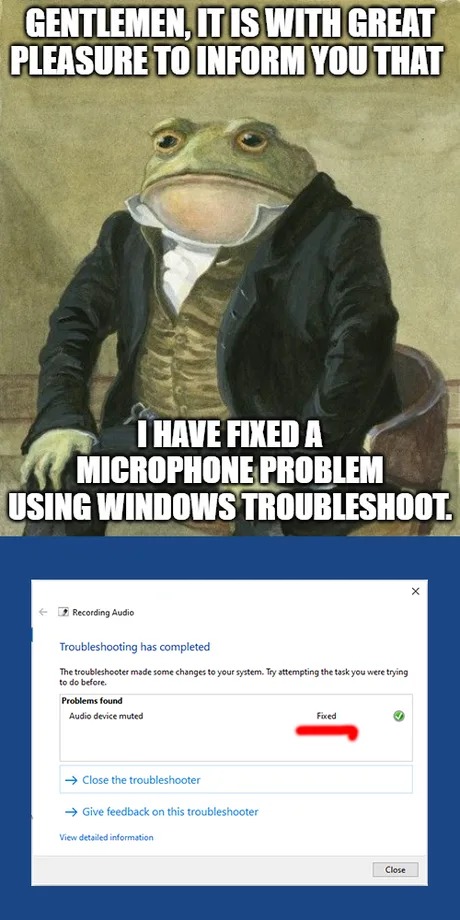 That one time Windows Troubleshoot worked - meme