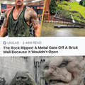 The Rock ripped a metal gate off a brick wall because it wouldn't open