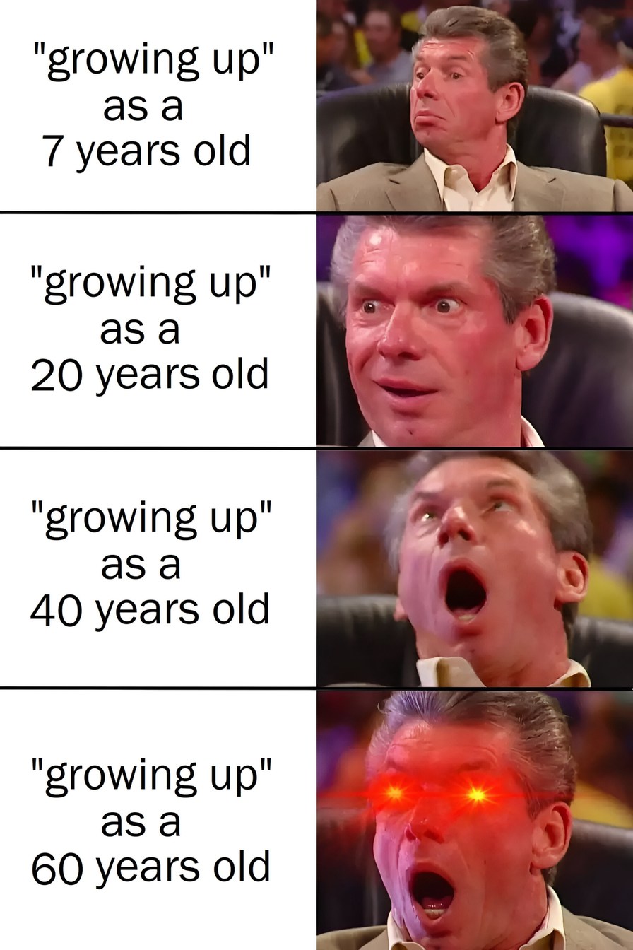 What is a good age to grow up? - meme