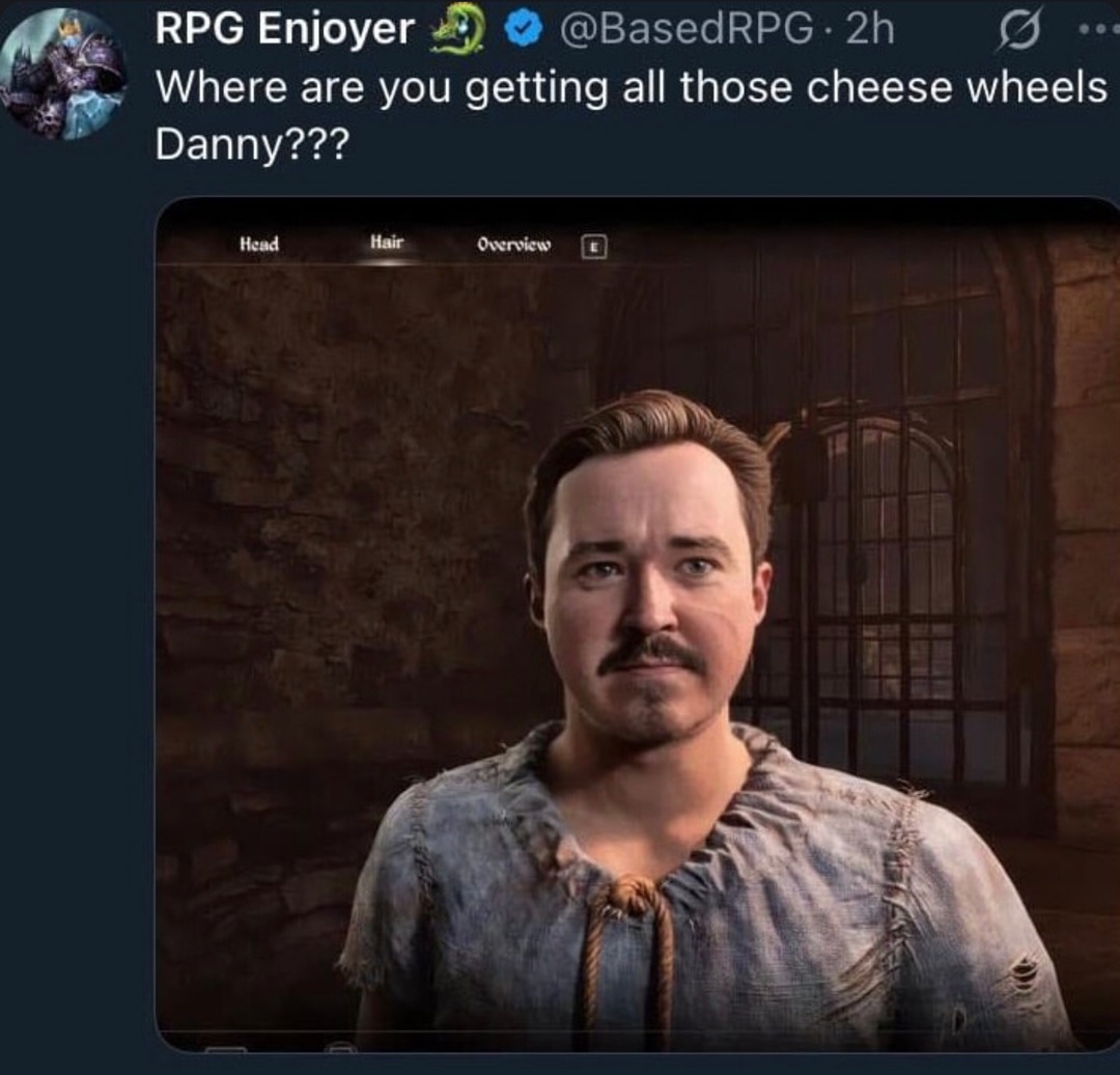 Skyrim players when Danny pulls out 40 cheese wheels mid-fight - meme