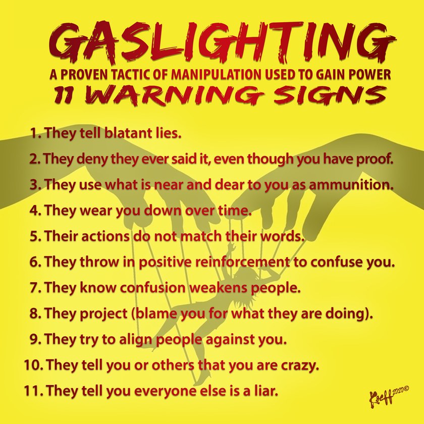 Gaslighting - 11 Warning Signs - meme