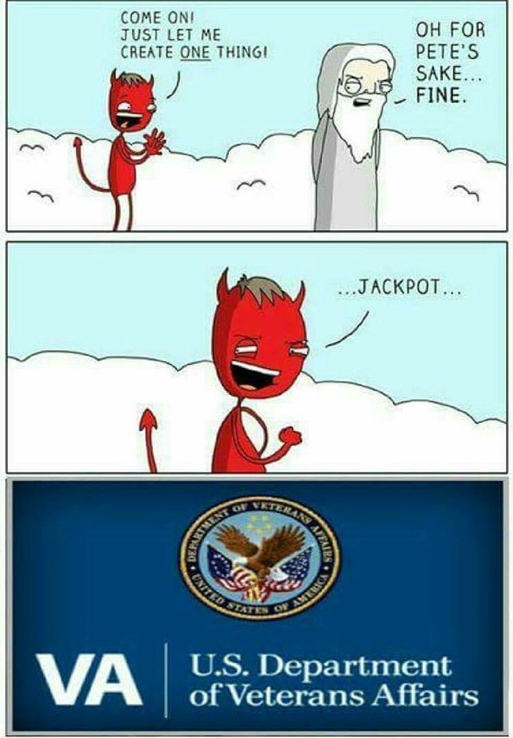 The VA, making war your second worse experience - meme