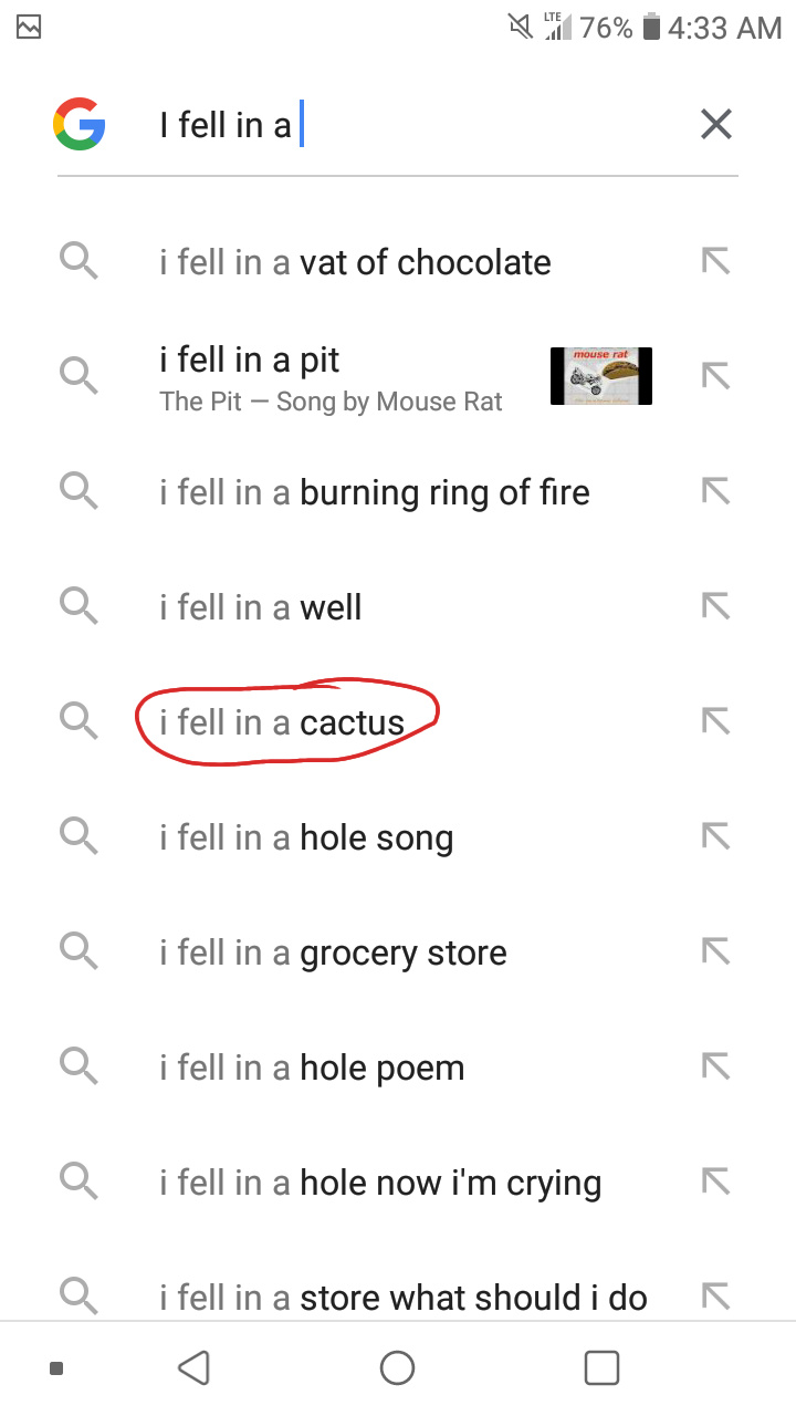 I fell in a cactus - meme