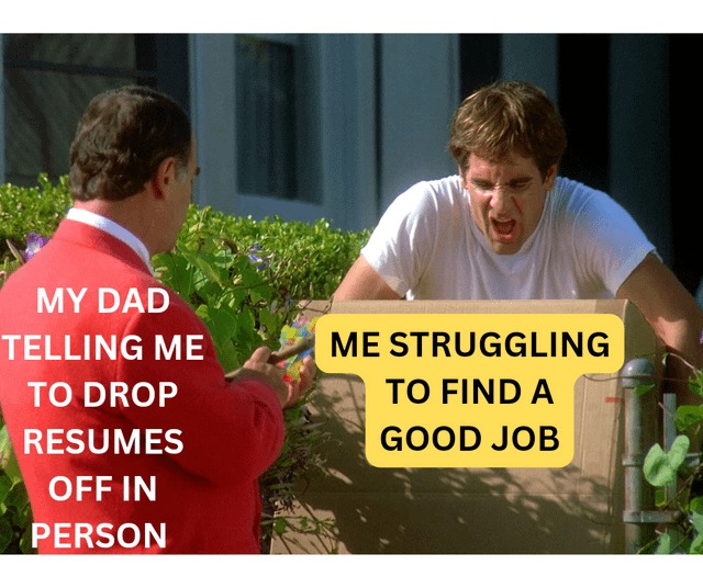 Struggling to find a good job - meme