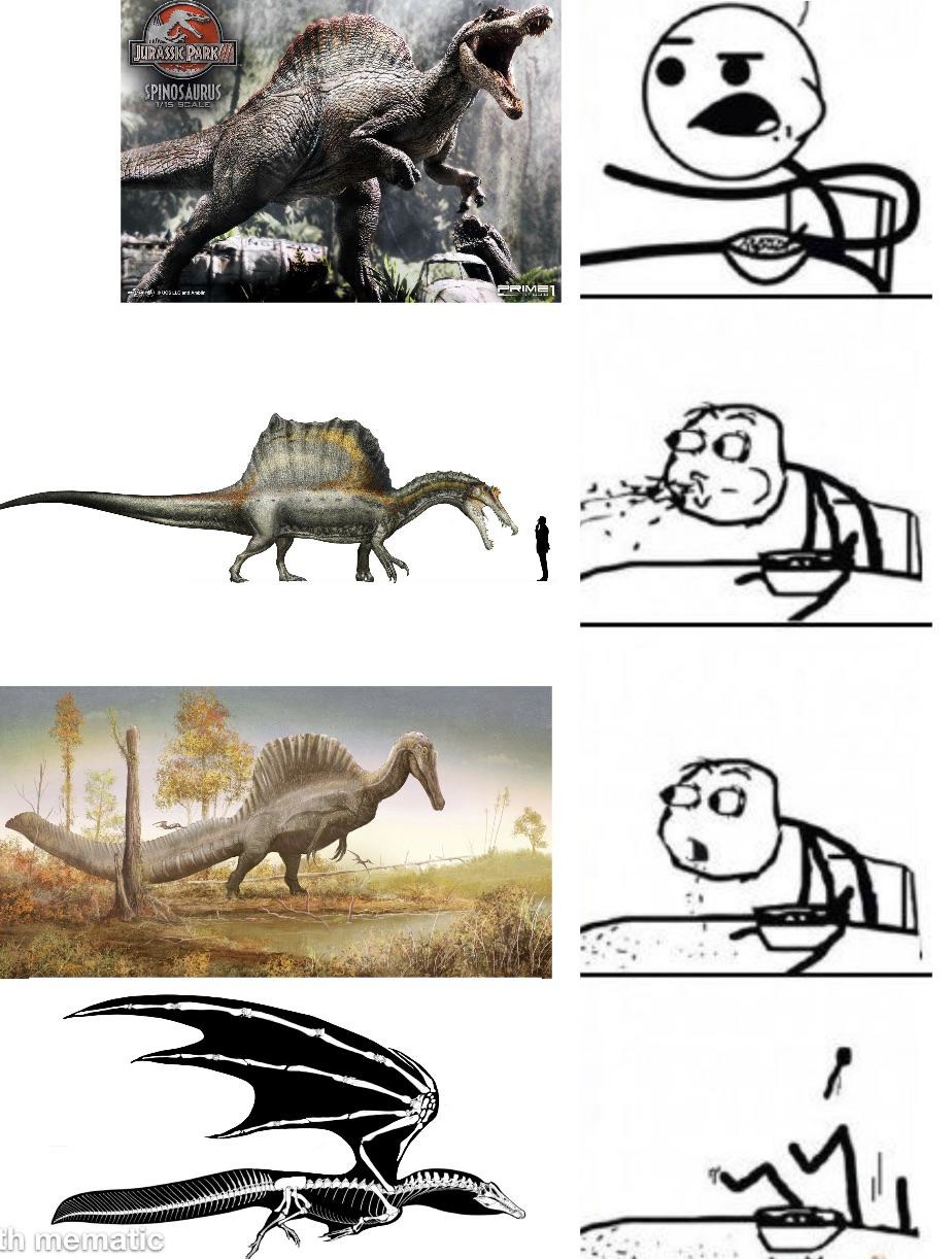 ¿Se imaginan que pasemos de spinosaurus de tierra a marino y a Dragon? - meme