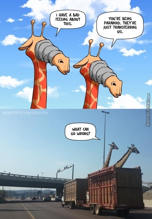 poor giraffe - meme