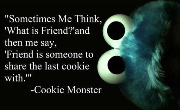 wise words from cookie monster - meme