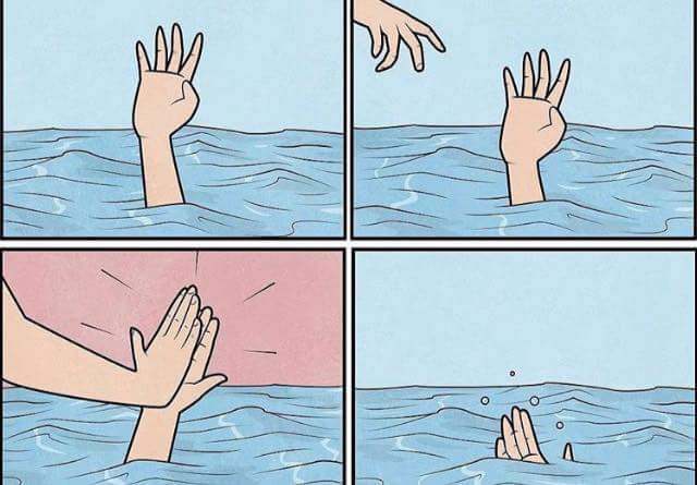 When your ex is drowning - meme