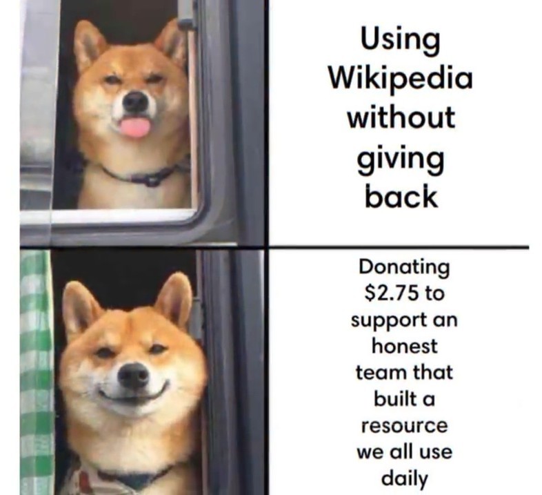 Donate your whole wallet - meme