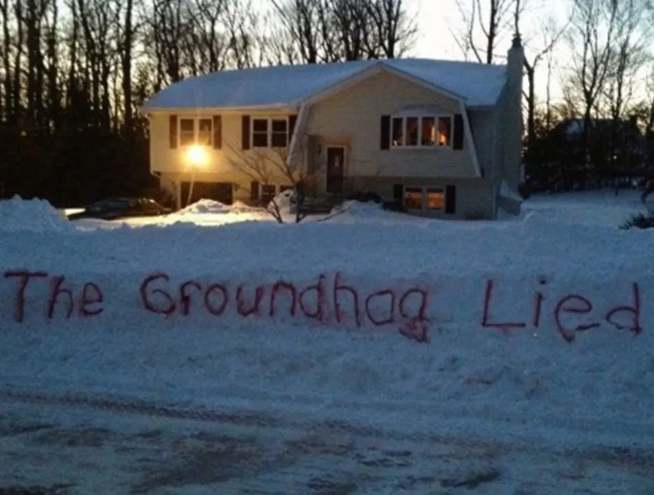 The Groundhog lie - meme