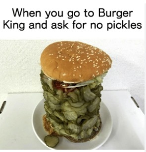 Me who would want that many pickles - meme