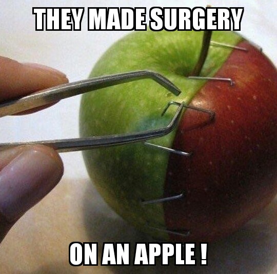 They made surgery on a grape ! - meme