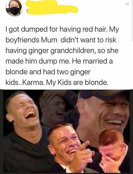 I got dumped for having red hair - meme