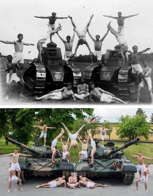 100 años de tanque pose - meme