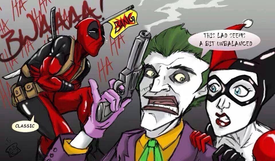 deadpool and the joker <3 - meme