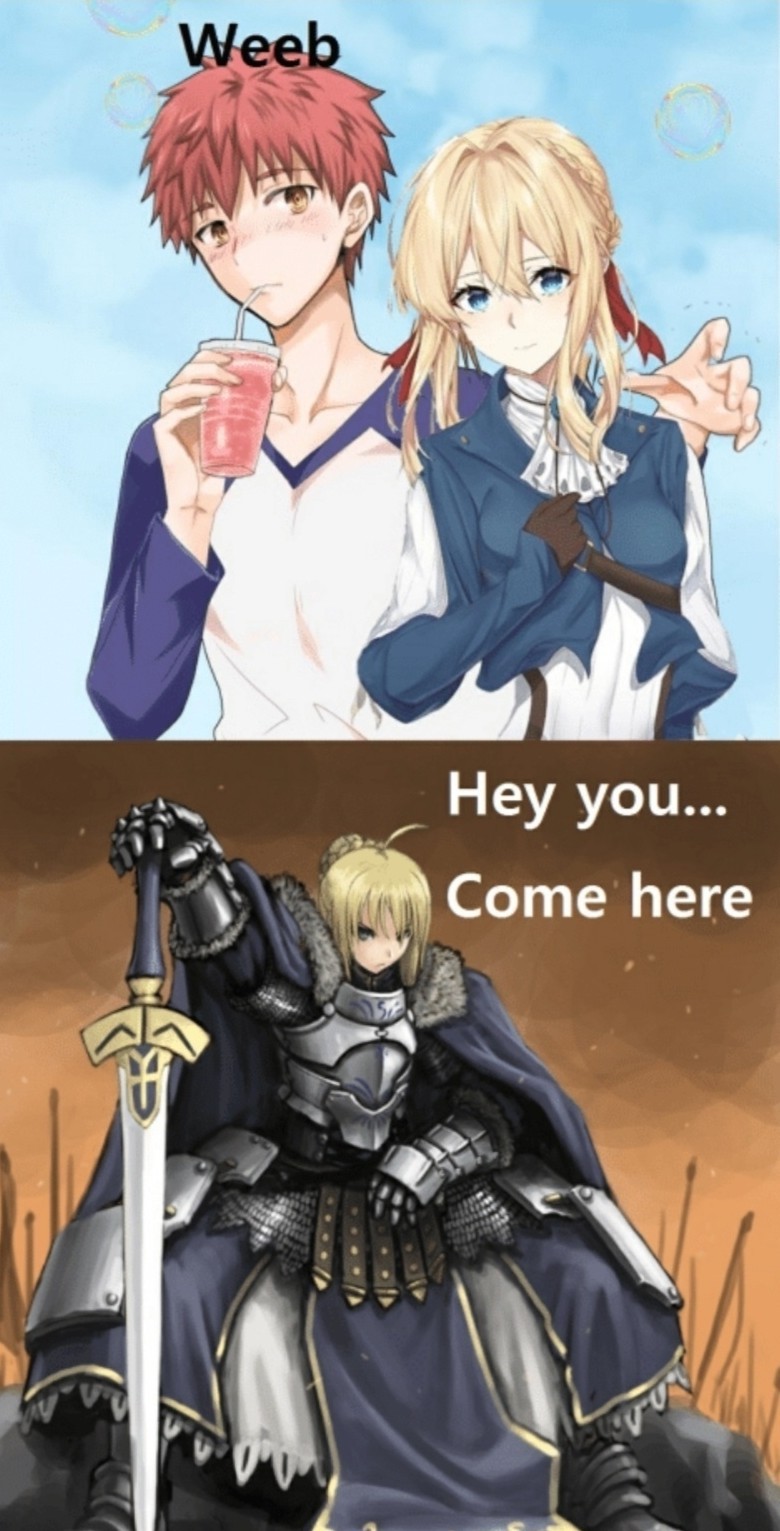 Angry Saber Evengarden - meme