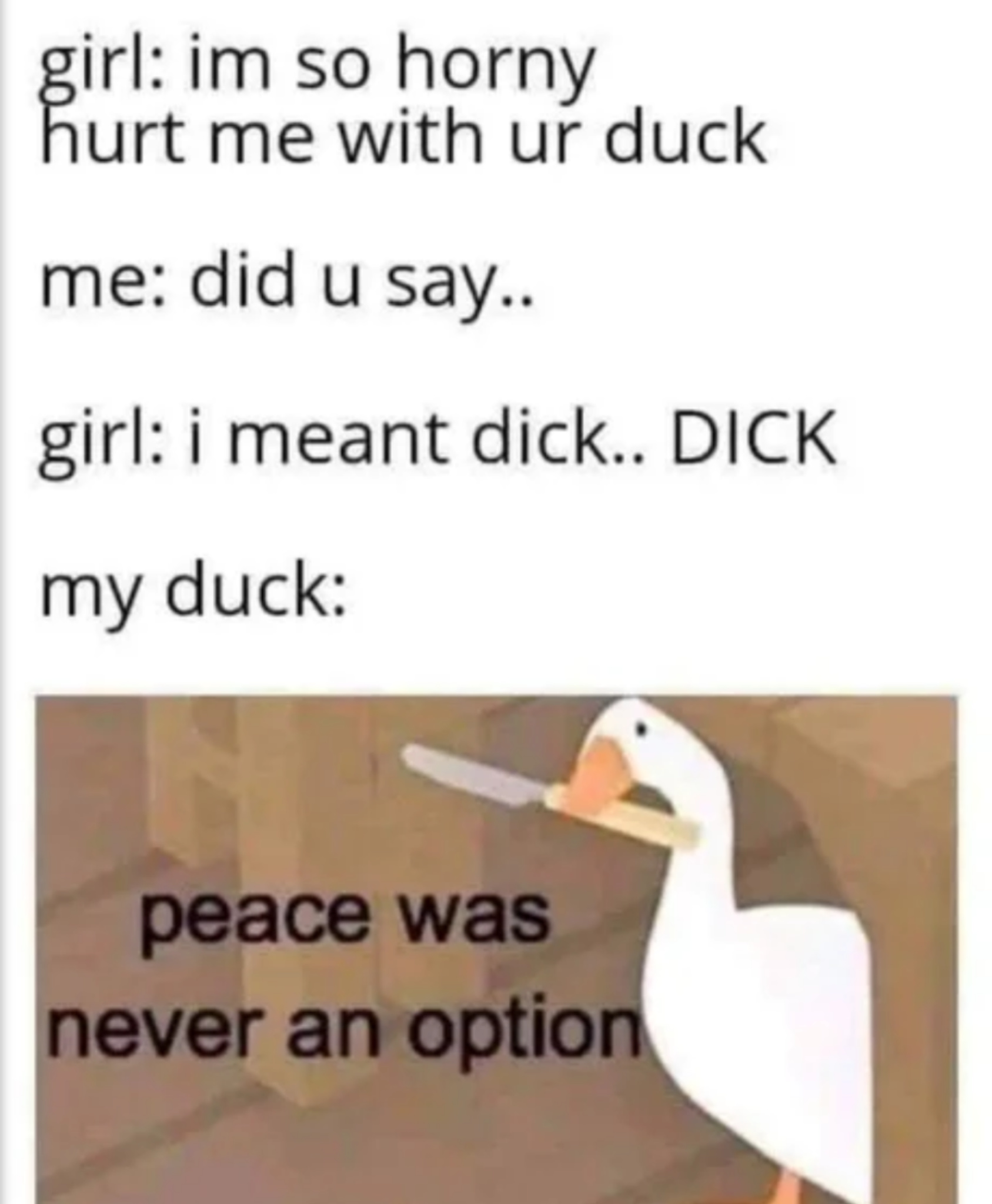 Duck me baby - meme