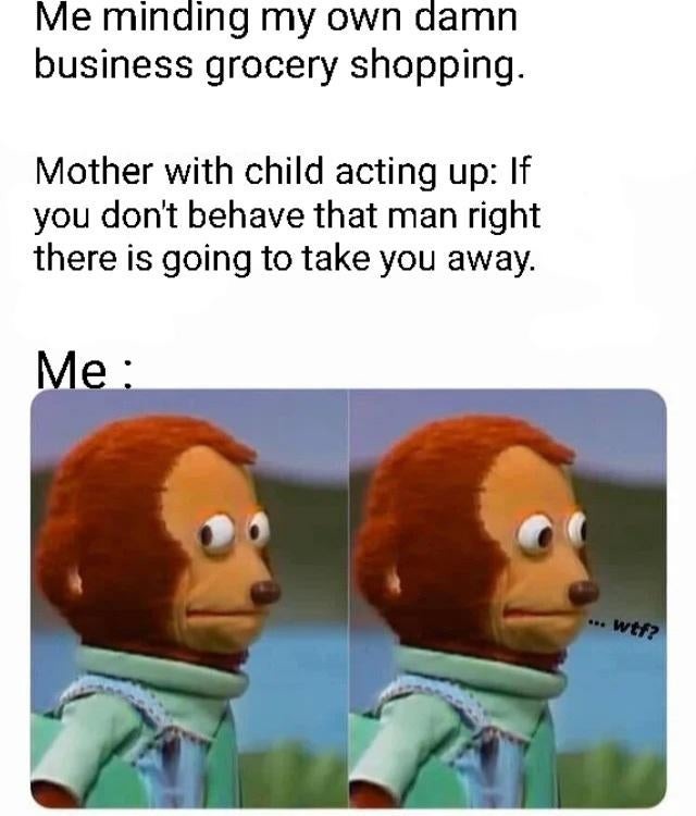 minding my own busines in the grocery store - meme