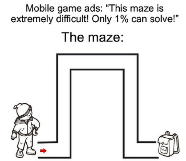 Maze in ads - meme