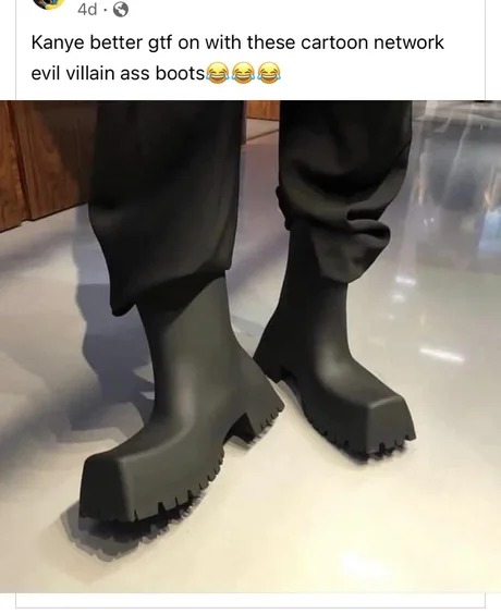 Kanye West villain boots - meme