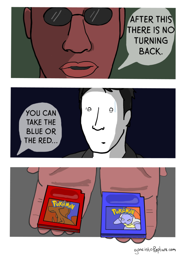 No hay dos oportunidades: rojo o azul e.e - meme