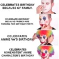Clown birthday meme