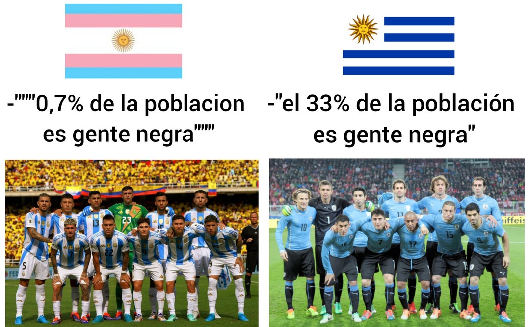 En fin, los chorros siempre son negros como los argentinos - meme