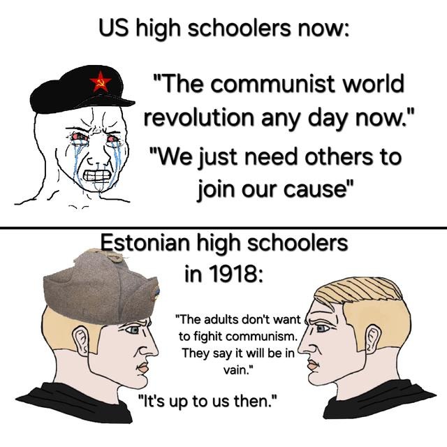 Gen Z vs 1918 Estonian teens. History isn’t fair - meme