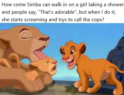 Simba is a voyeur - meme