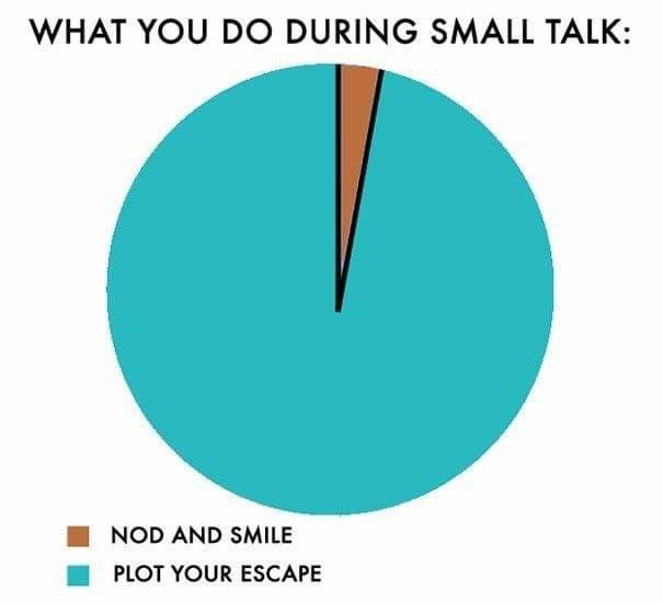 What you do during small talk - meme