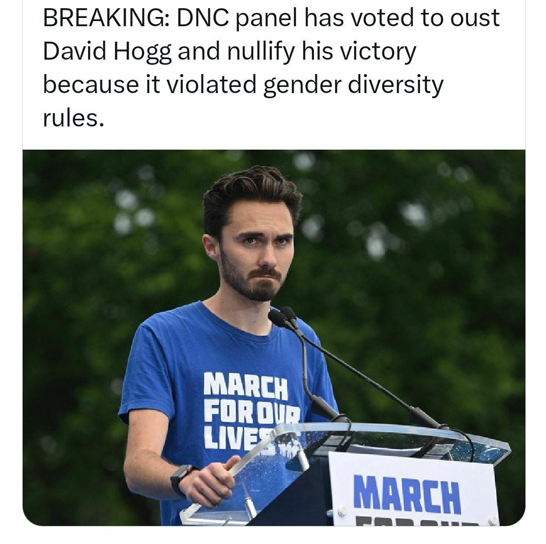 DNC kicks out David Hogg over diversity rules in wild twist - meme
