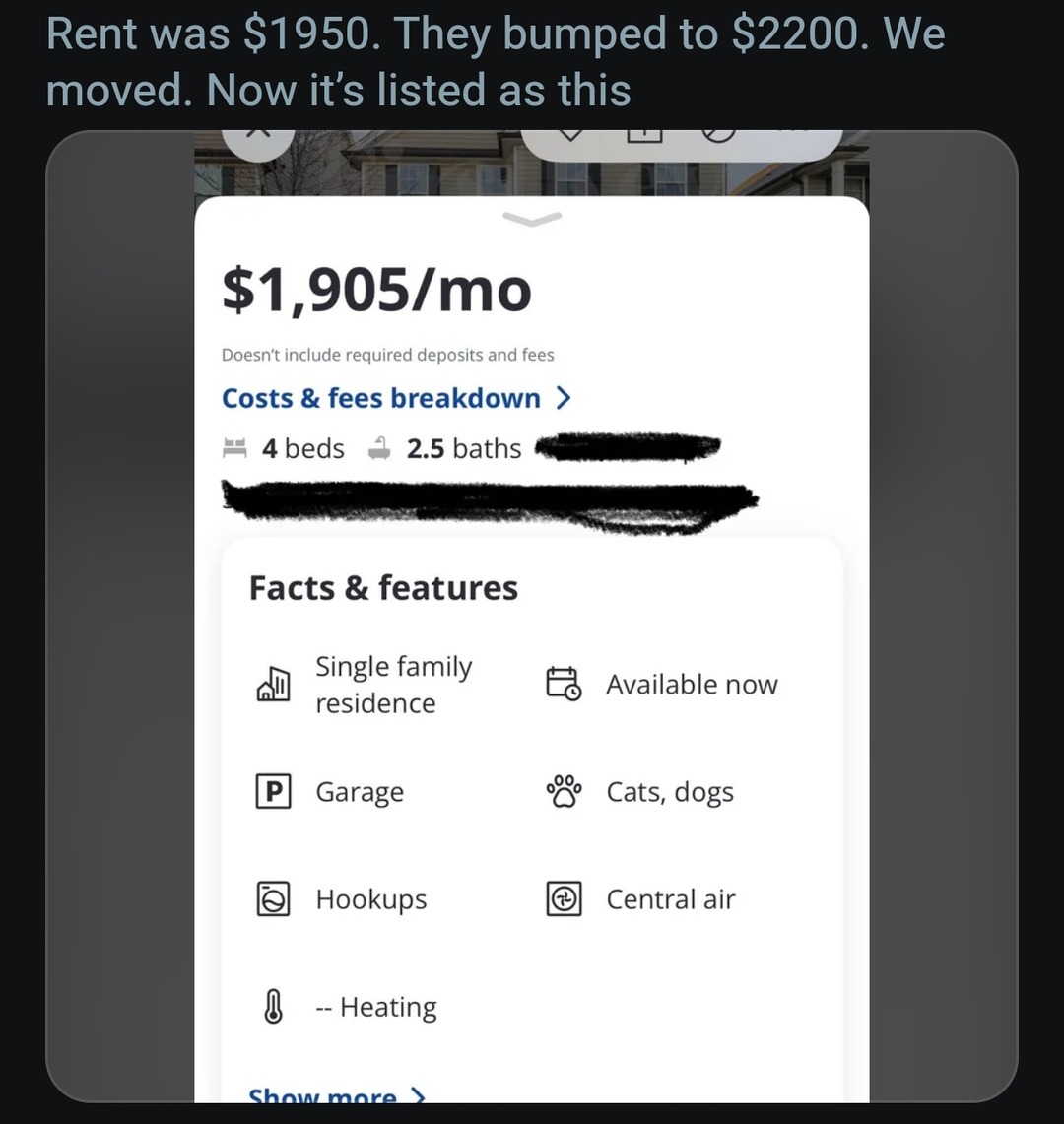 Rent hike kicked us out. Now it’s lower than before - meme