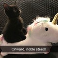 If you are having a rough day, here's a kitten riding a unicorn