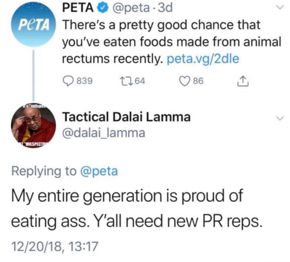 Pathetic PETA - meme
