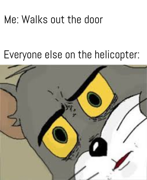Walks out the door - meme