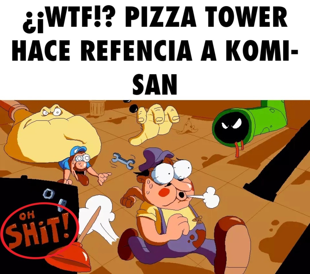 Pizza Tower y God Of War>>>>>>>>>>>>>>>FNF y Komi-San - meme